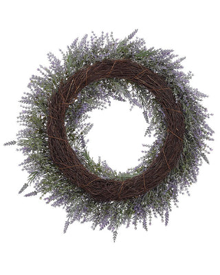 22 Inch Lavender Wreath - Soft Purple Floral Wreath for Front Door or Wall Decor