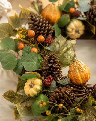 Harvest Gourd and Raspberry 24-Inch Wreath