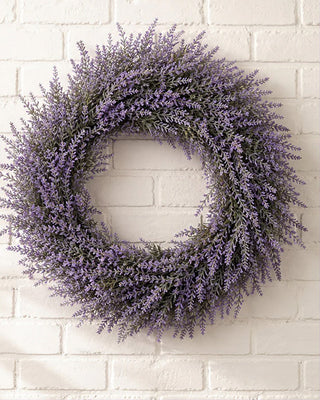 22 Inch Lavender Wreath - Soft Purple Floral Wreath for Front Door or Wall Decor