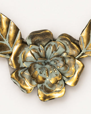 Antiqued Brass Botanical Wreath with Chiming Bells