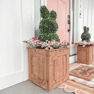 Bunny topiary planter spring porch decor