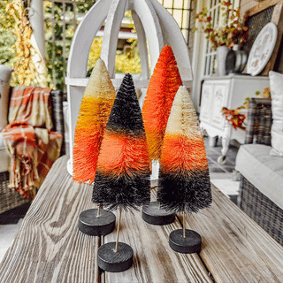 Festive Halloween Bottle Brush Tree Set, Pick Your Style