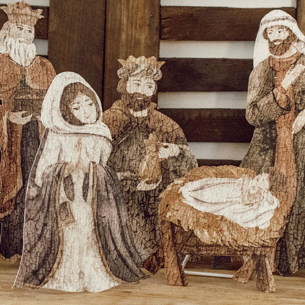 Vintage-Inspired Tabletop Nativity Scene, Set of 12 - Decor Steals