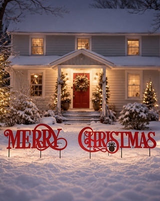 Merry Christmas Yard Stakes