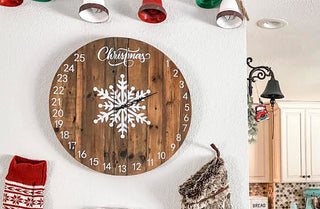 Reclaimed Wood Christmas Advent Clock Calendar