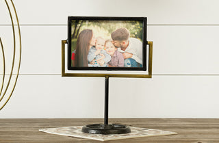 Metal Standing Photo Frame with Gold Accent, Pick Your Style