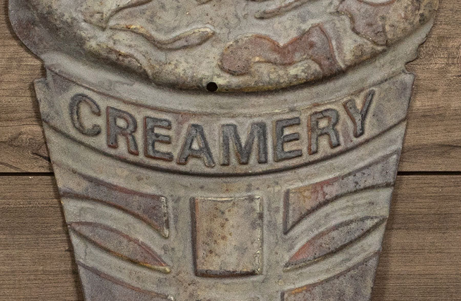 HUGE Rusted Finish Vintage Creamery Sign - Decor Steals