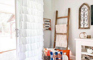 White Ruffle Single Curtain Panel, Pick Your Size