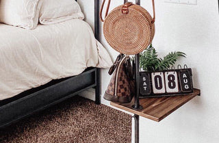 Industrial Coat Rack with Recycled Wooden Side Table