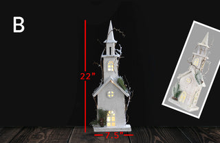 Ornate Wooden Light Up Church, Pick Your Style