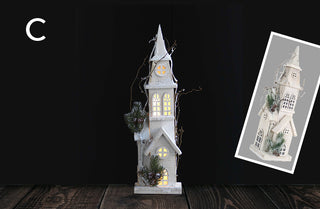 Ornate Wooden Light Up Church, Pick Your Style