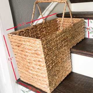 Woven Stair Hyacinth Basket with Handles