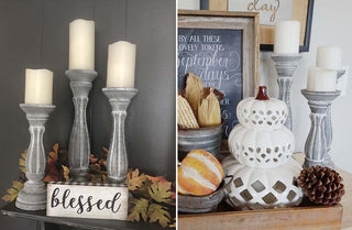 Pillar Candle Holders, Set of 3