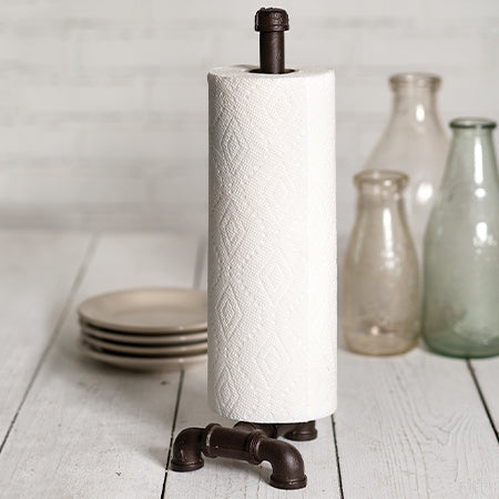Cast Iron Countertop Paper Towel Holder with Fork and Spoon Design Acc –  MyGift