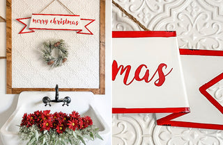 Distressed Metal Merry Christmas Banner