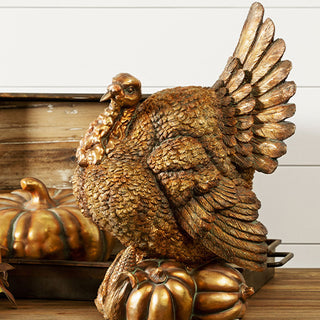 Antique Gold Turkey Statue