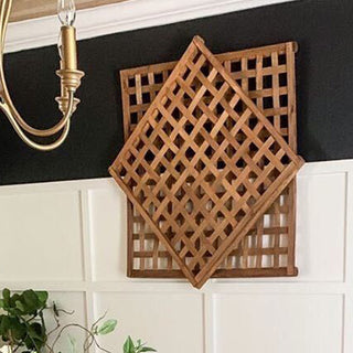 Tobacco Basket Inspired Wood Wall Decor, Set of 2