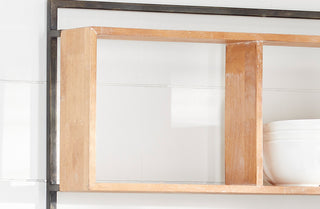 Utilitarian Wooden Framed Open Shelving Unit