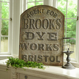 Rusted Finish Brooks Dye Works Sign