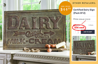 Rusted Patina Embossed Dairy Sign