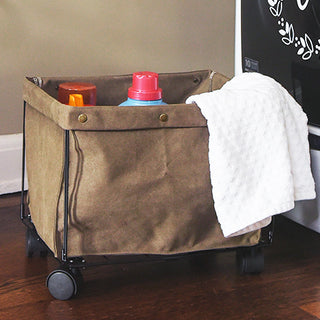 Rolling Canvas Storage Tote
