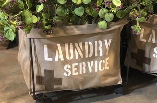 Canvas Laundry Service Rolling Cart