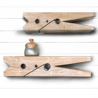 Oversized Wooden Clothespin Shelf, Pick Your Size