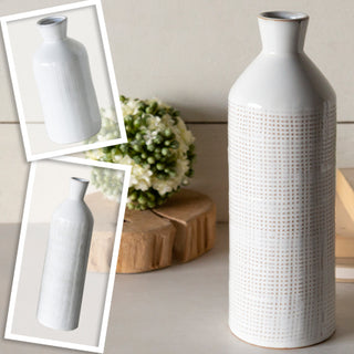 Glazed Textured Stoneware Vase, Pick Your Size