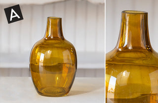 Hand Blown Amber Glass Vase, Pick Your Style