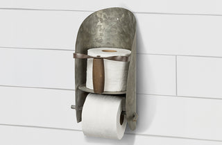 Galvanized Metal Toilet Paper Caddy