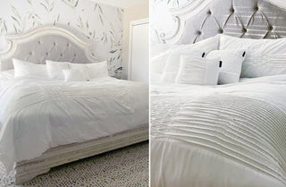 White Ruching Bedding, Pick Your Size