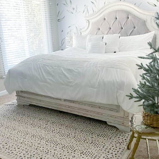 White Ruching Bedding, Pick Your Size