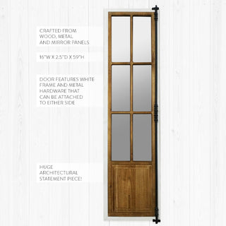 59 Inch Tall Wooden French Door Mirror