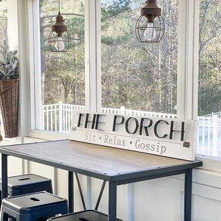 47 Inch "The Porch" 3-D Metal and Wooden Sign