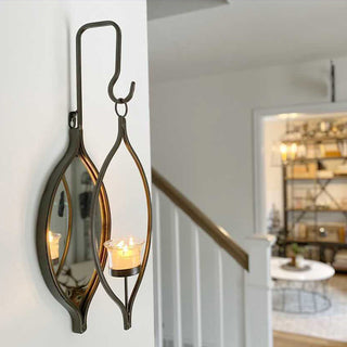 Wall Mounted Iron Votive with Mirror