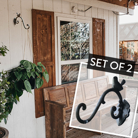 cast iron bird plant hanger LARGE Cast Iron Bird Hook, Set Of 2