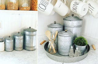 Tall Galvanized Canisters, Set Of 3