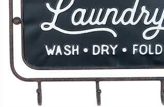 Laundry Room Hanger Sign with Hooks