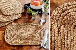 Woven Water Hyacinth Placemats, Set of 4