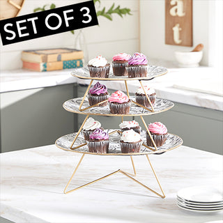 Stackable Metal Cupcake Stands, Set of 3
