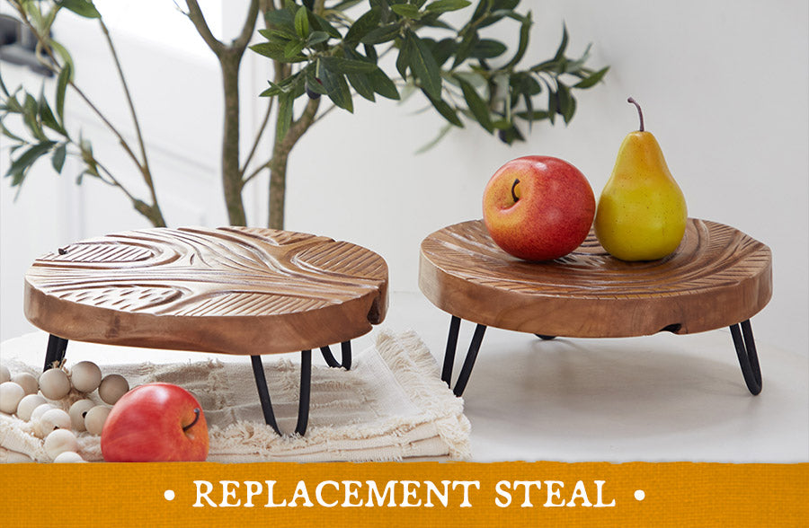 Teak Wood Risers, Set of 2 – Decor Steals