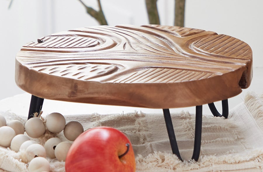 Teak Wood Risers, Set of 2 - Decor Steals