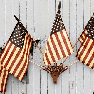 American Tea Stained Flags with Bracket