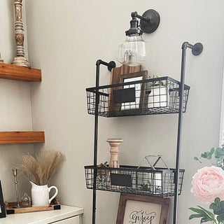 Four Tiered Metal Wall Organizer with Chalkboard Labels