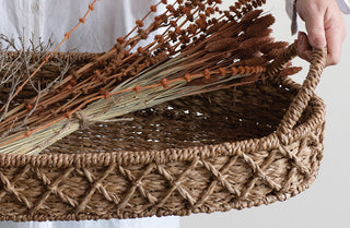 Woven Seagrass Basket Tray