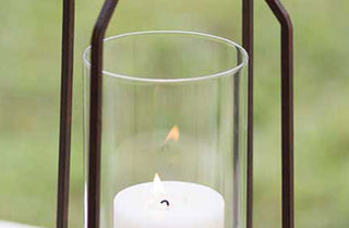 Metal Framed Pillar Candle Lantern