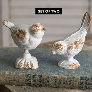 Rusted Patina Perched Birds, Set of 2
