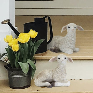 Spring Lamb Figurines, Set of 2