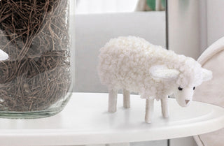 Fluffy Sheep Figurines, Set of 3