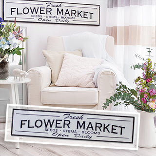 36 Inch Long Flower Market Sign